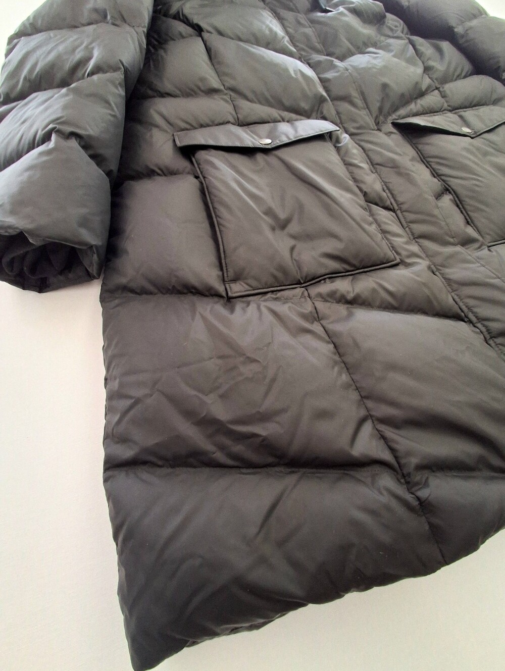 Eddie Bauer Women’s 3X Black Down Puffer Parka Faux Fur Hood Winter Coat - Picture 3 of 15